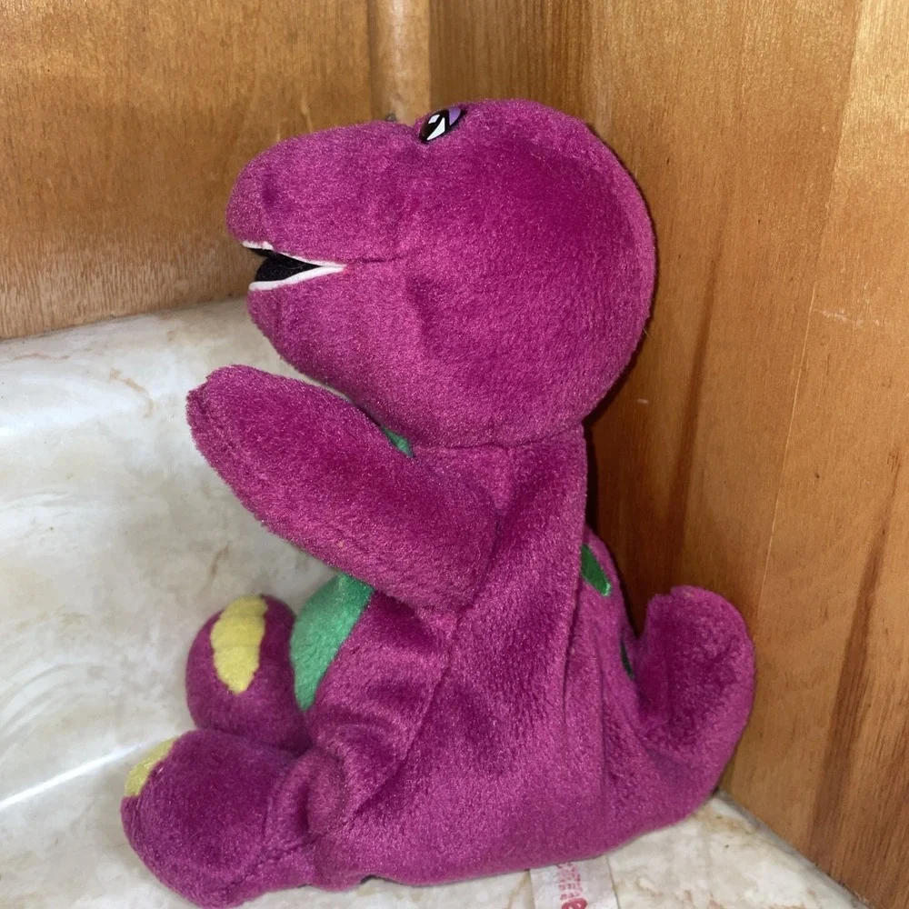 Vintage‎ 1997 Gund Lyons Group Tiny Barney Purple Dinosaur Beanbag Plush 7